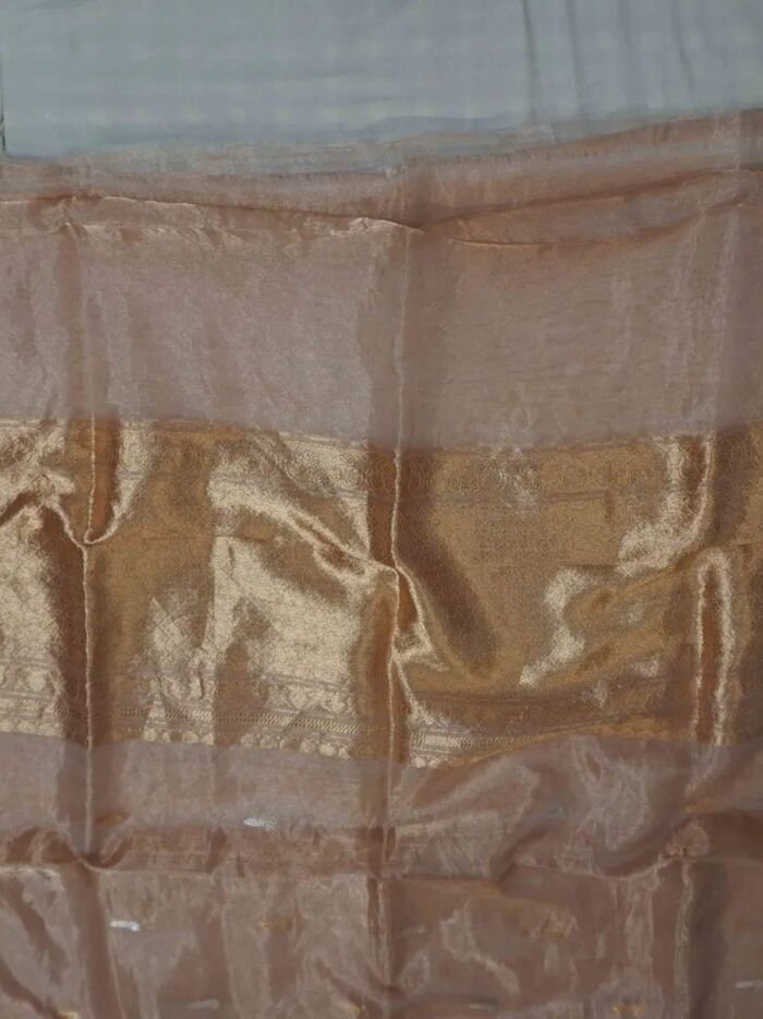 KashiFab Burnt Orange Banarasi Silk Saree 5 KashiFab Burnt Orange Banarasi Silk Saree online - authentic Varanasi Banarasi silk saree - detail view 5
