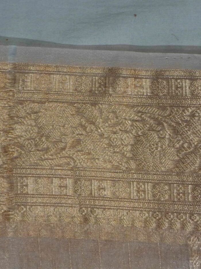 KashiFab Burnt Orange Banarasi Silk Saree online - authentic Varanasi Banarasi silk saree - detail view 5
