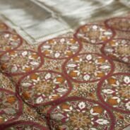 KashiFab Burnt Orange Banarasi Silk Saree online - authentic Varanasi Banarasi silk saree - detail view 5