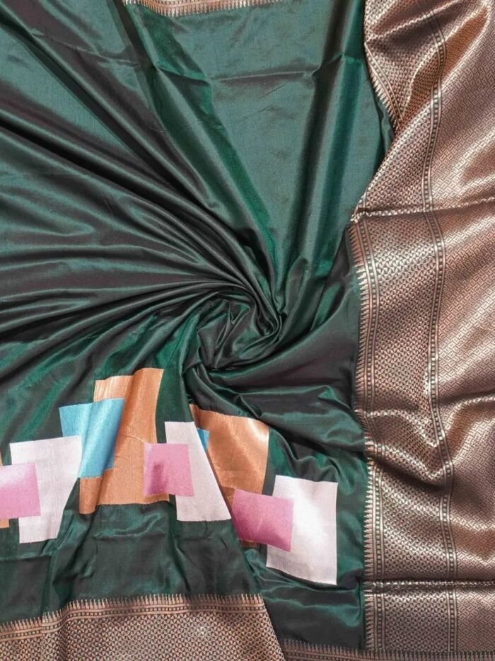 KashiFab Burnt Orange Banarasi Silk Saree 6 KashiFab Burnt Orange Banarasi Silk Saree online - authentic Varanasi Banarasi silk saree - detail view 6