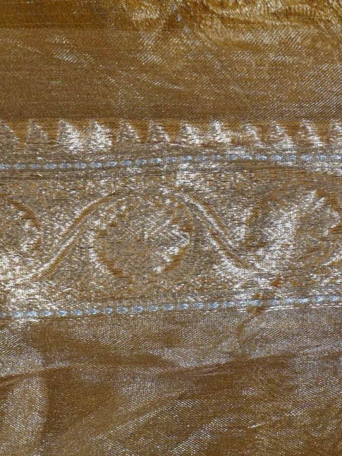 KashiFab Burnt Orange Banarasi Silk Saree 6 KashiFab Burnt Orange Banarasi Silk Saree online - authentic Varanasi Banarasi silk saree - detail view 6
