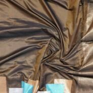 KashiFab Burnt Orange Banarasi Silk Saree online - authentic Varanasi Banarasi silk saree - detail view 7