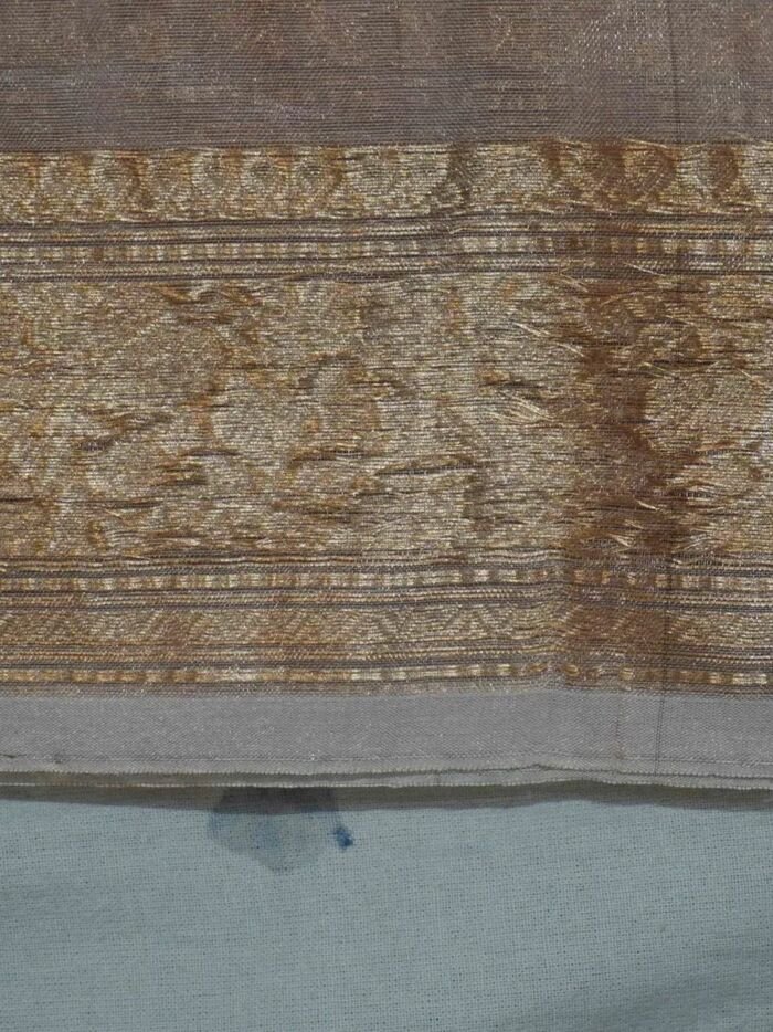 KashiFab Burnt Orange Banarasi Silk Saree 7 KashiFab Burnt Orange Banarasi Silk Saree online - authentic Varanasi Banarasi silk saree - detail view 7