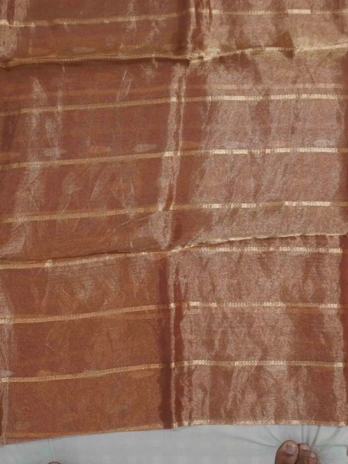 KashiFab Burnt Orange Banarasi Silk Saree 7 KashiFab Burnt Orange Banarasi Silk Saree online - authentic Varanasi Banarasi silk saree - detail view 7