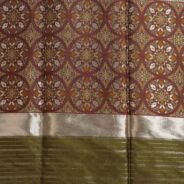 KashiFab Burnt Orange Banarasi Silk Saree online - authentic Varanasi Banarasi silk saree - detail view 8