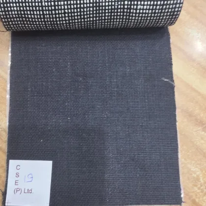 KashiFab Charcoal Black Handloom Matka Silk Fabric - Banarasi Matka