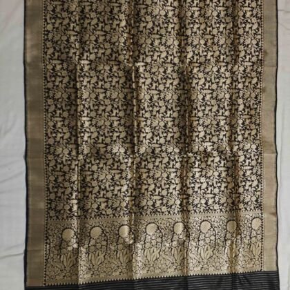 KashiFab Coffee Brown Banarasi Silk Saree online - authentic Varanasi Banarasi silk saree