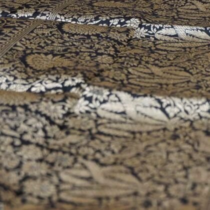 KashiFab Coffee Brown Banarasi Silk Saree online - authentic Varanasi Banarasi silk saree - detail view 2