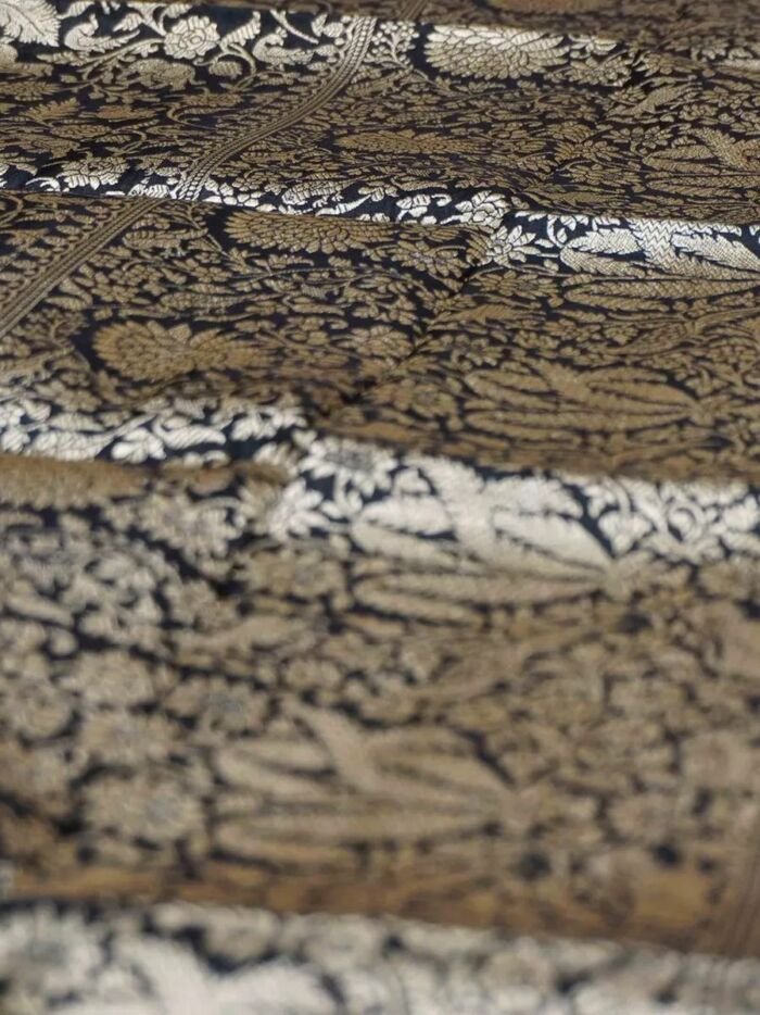 KashiFab Coffee Brown Banarasi Silk Saree online - authentic Varanasi Banarasi silk saree - detail view 2