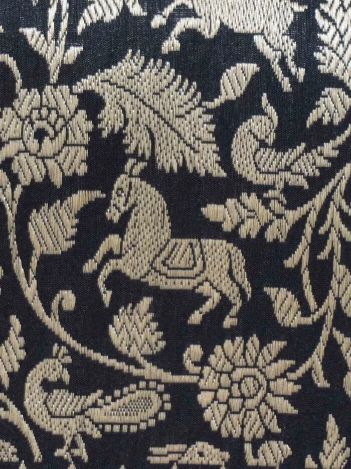 KashiFab Coffee Brown Banarasi Silk Saree online - authentic Varanasi Banarasi silk saree - detail view 3