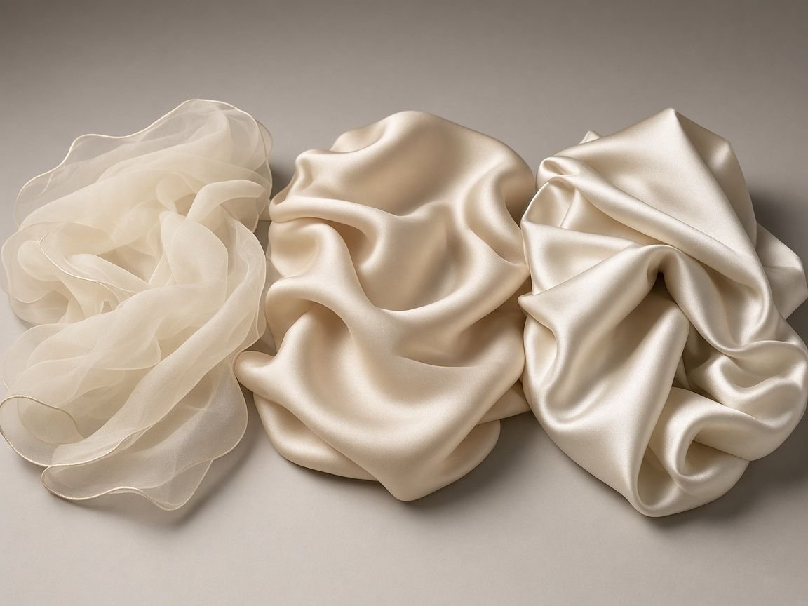 KashiFab custom silk momme weight range demo - light to structured folds