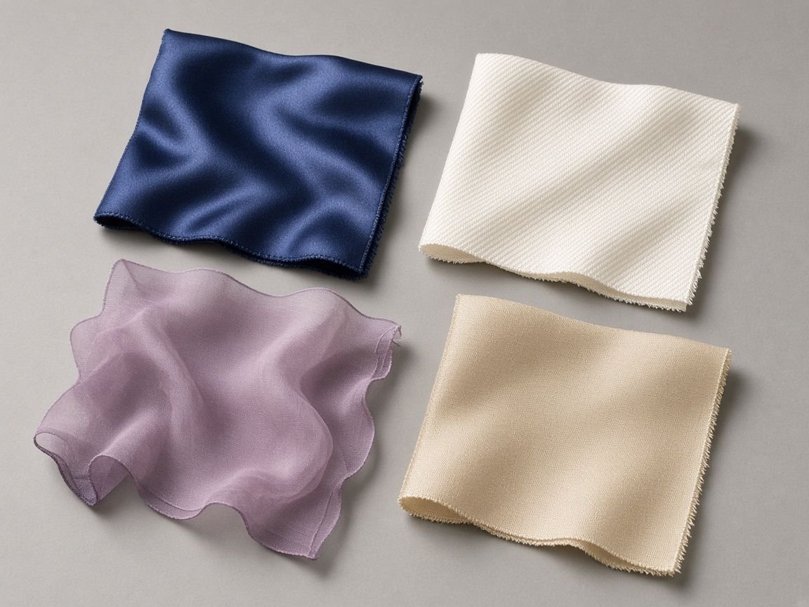 KashiFab custom silk weave selection demo - satin twill chiffon habotai