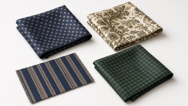 KashiFab custom pocket square silk fabric development for menswear accessories