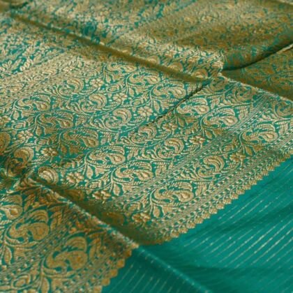 KashiFab Emerald Green Banarasi Silk Saree online - authentic Varanasi Banarasi silk saree - detail view 2