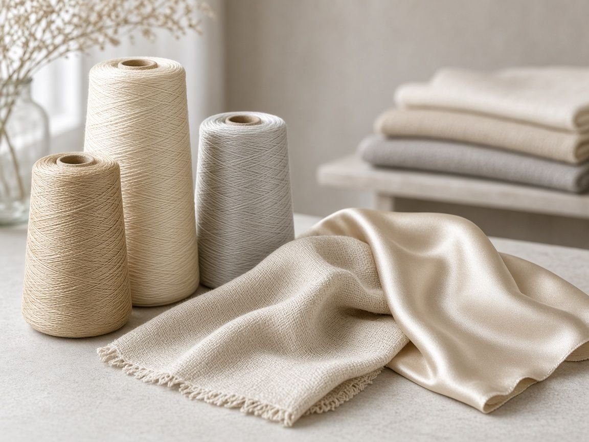KashiFab fabric composition customization demo - silk yarn and blend swatches