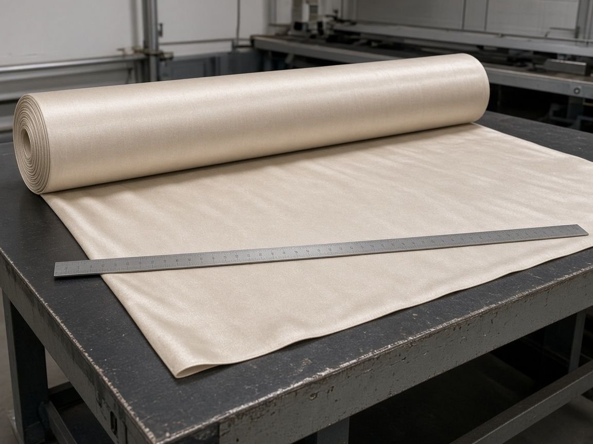 KashiFab fabric width customization demo - silk roll on cutting table