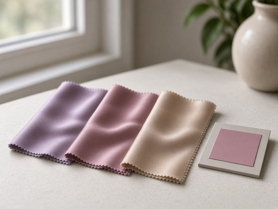 KashiFab colour matching demo - graded silk shades with reference chip