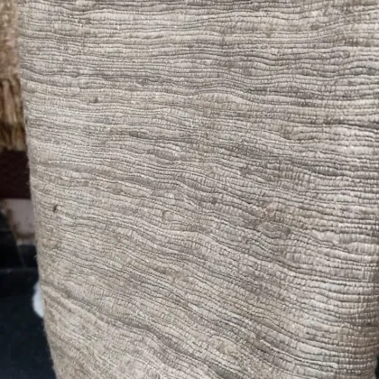 KashiFab Greige Oatmeal Banarasi Raw Silk Fabric - Heavy Rib Slub Metre