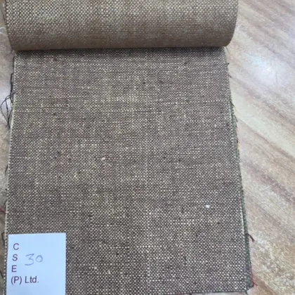 KashiFab Heathered Brown Handloom Matka Silk Fabric - Banarasi Matka