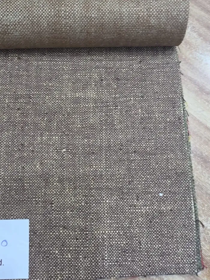 KashiFab Heathered Brown Handloom Matka Silk Fabric - Banarasi Matka