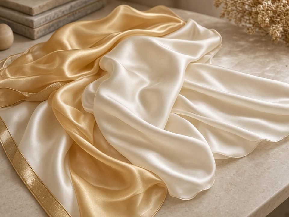 KashiFab import silk fabric - silk folds for scarf and apparel end uses