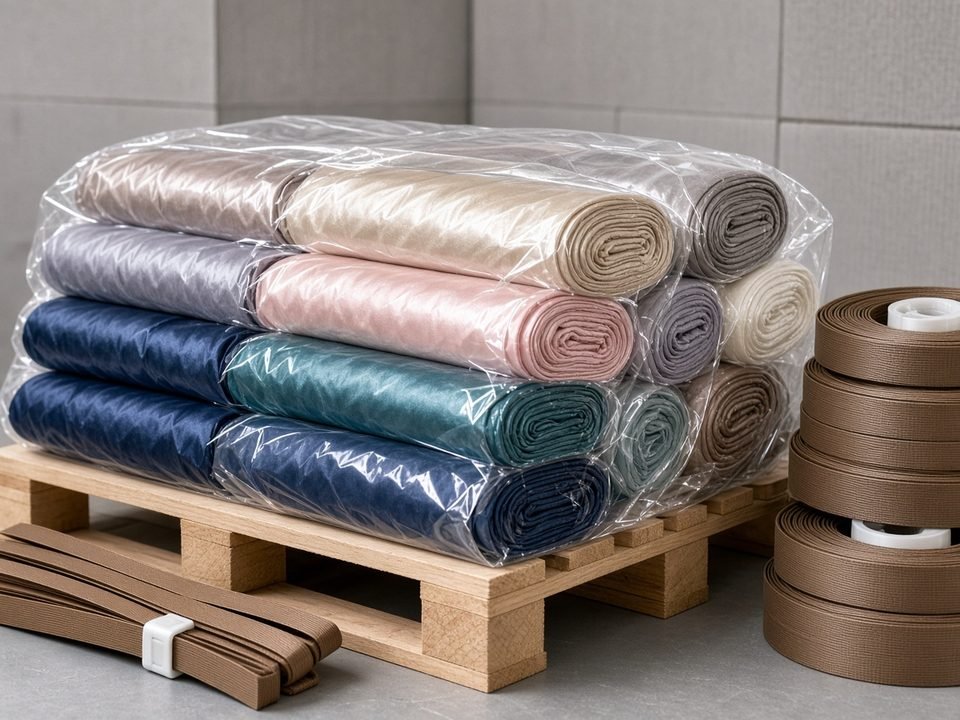 KashiFab import silk fabric - export packed silk bolts for overseas shipment