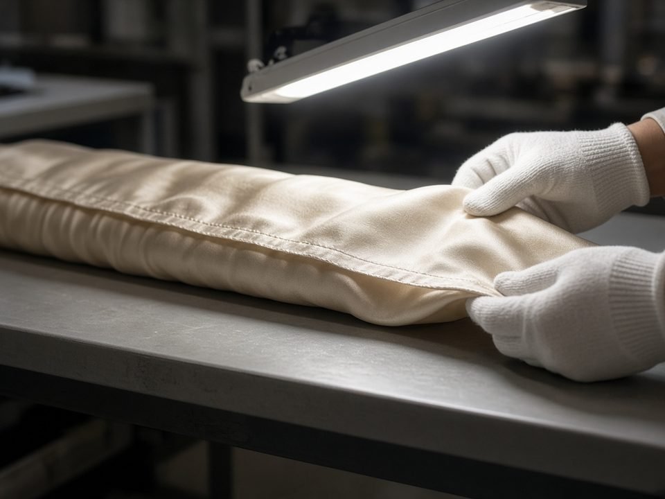 KashiFab import silk fabric - QC check before international silk shipment