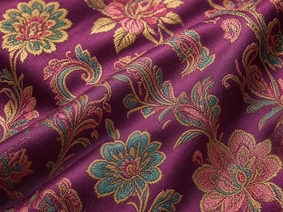 KashiFab import silk - multi-colour Meena jacquard category sample