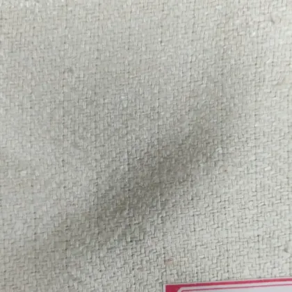 KashiFab Ivory Dense Slub Banarasi Raw Silk Fabric - Export Metre Yardage