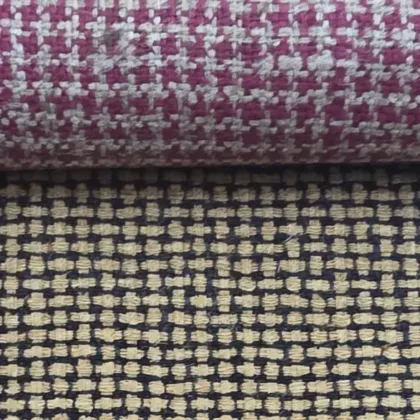 KashiFab Magenta Tan Grid Matka Silk Fabric - Banarasi Matka