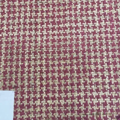 KashiFab Maroon Beige Grid Matka Silk Fabric - Banarasi Handloom