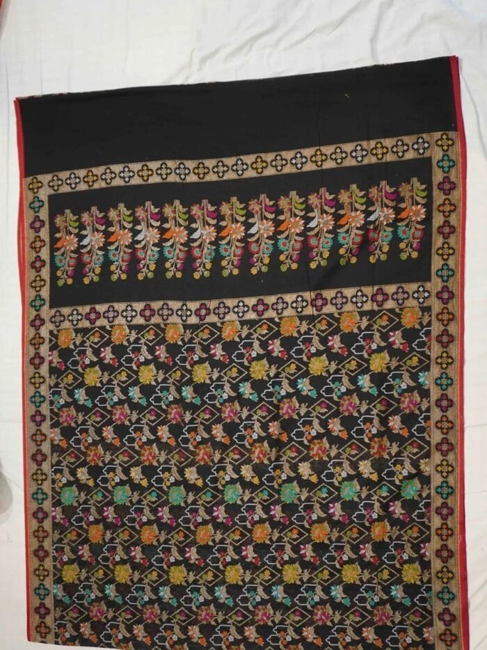 KashiFab Midnight Black Banarasi Silk Saree 1 KashiFab Midnight Black Banarasi Silk Saree online - authentic Varanasi Banarasi silk saree