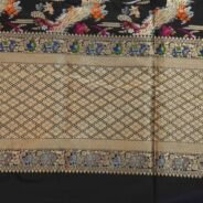 KashiFab Midnight Black Banarasi Silk Saree online - authentic Varanasi Banarasi silk saree - detail view 2