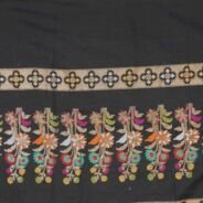 KashiFab Midnight Black Banarasi Silk Saree online - authentic Varanasi Banarasi silk saree - detail view 6