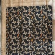 KashiFab Midnight Black Shikargah Banarasi silk saree online - authentic Varanasi weave