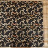 KashiFab Midnight Black Shikargah Banarasi silk saree online - authentic Varanasi weave - detail view 7