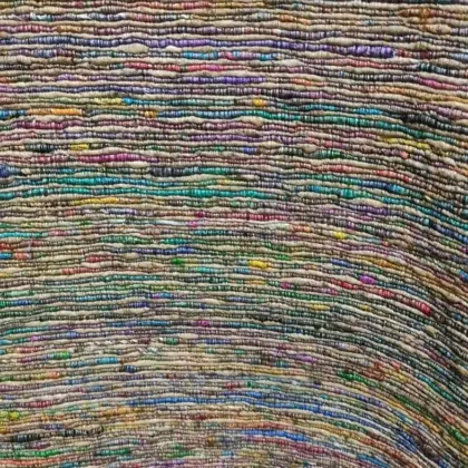 KashiFab Multi-Colour Variegated Banarasi Raw Silk Fabric - Space-Dye Slub Metre