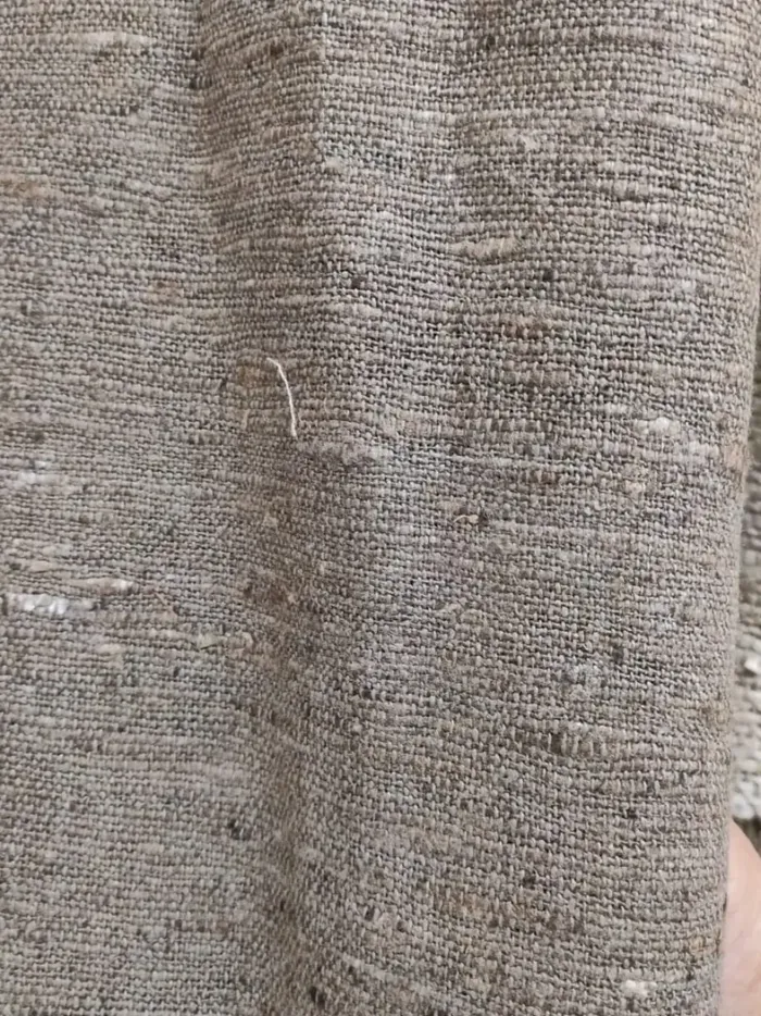 KashiFab Taupe Grey-Brown Banarasi Raw Silk Fabric - Heavy Slub Drape