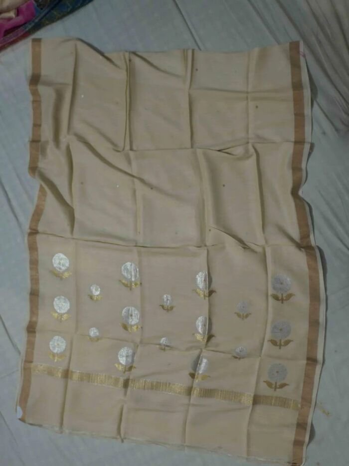 KashiFab Mustard Gold Banarasi Silk Dupatta online - authentic Varanasi Banarasi silk dupatta