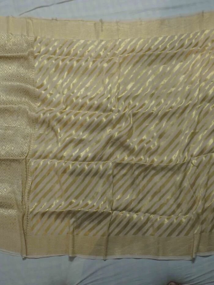 KashiFab Mustard Gold Banarasi Silk Dupatta online - authentic Varanasi Banarasi silk dupatta