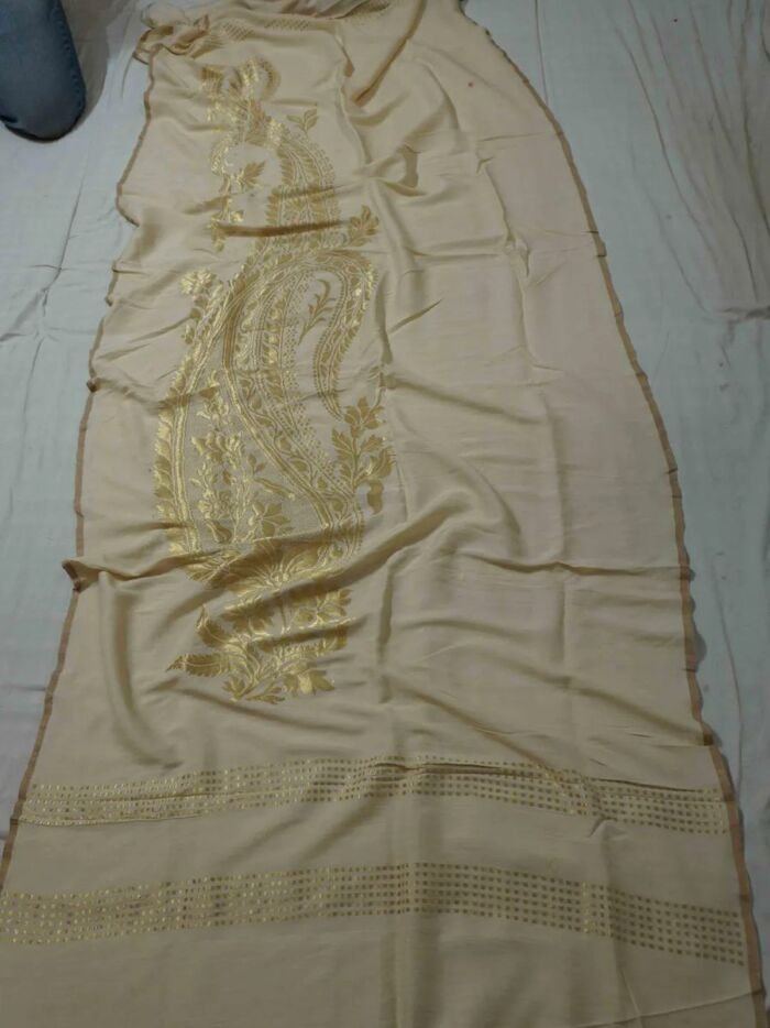 KashiFab Mustard Gold Banarasi Silk Dupatta online - authentic Varanasi Banarasi silk dupatta
