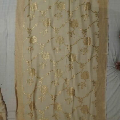 KashiFab Mustard Gold Banarasi Silk Dupatta online - authentic Varanasi Banarasi silk dupatta