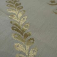 KashiFab Mustard Gold Banarasi Silk Dupatta online - authentic Varanasi Banarasi silk dupatta - detail view 3