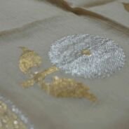 KashiFab Mustard Gold Banarasi Silk Dupatta online - authentic Varanasi Banarasi silk dupatta - detail view 3