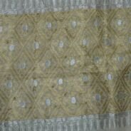 KashiFab Mustard Gold Banarasi Silk Dupatta online - authentic Varanasi Banarasi silk dupatta - detail view 4