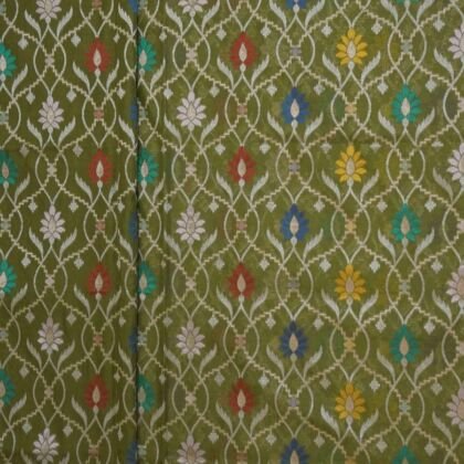 KashiFab Mustard Gold Banarasi Silk Saree online - authentic Varanasi Banarasi silk saree