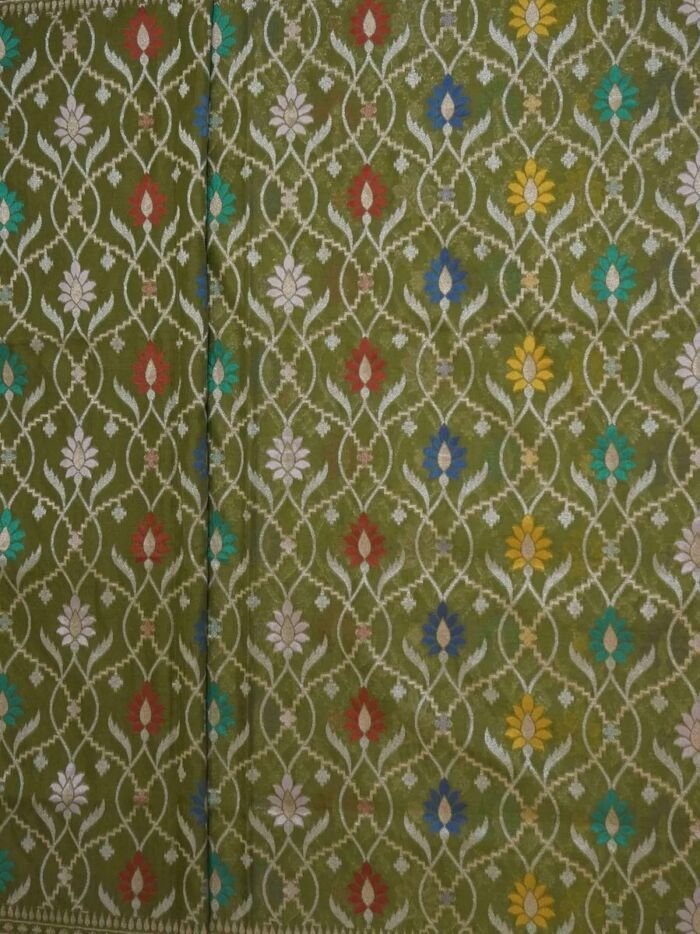 KashiFab Mustard Gold Banarasi Silk Saree online - authentic Varanasi Banarasi silk saree