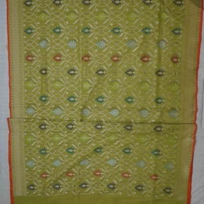 KashiFab Mustard Gold Banarasi Silk Saree online - authentic Varanasi Banarasi silk saree