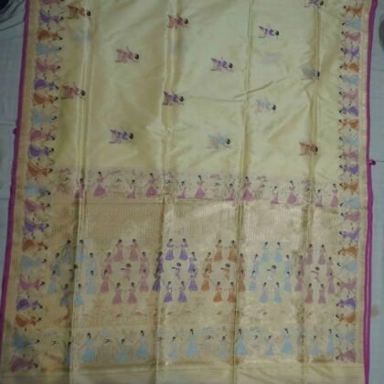 KashiFab Mustard Gold Banarasi Silk Saree online - authentic Varanasi Banarasi silk saree