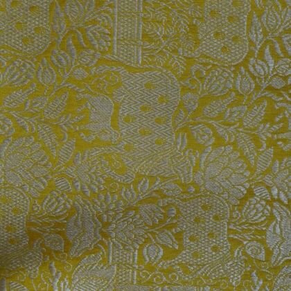 KashiFab Mustard Gold Banarasi Silk Saree online - authentic Varanasi Banarasi silk saree